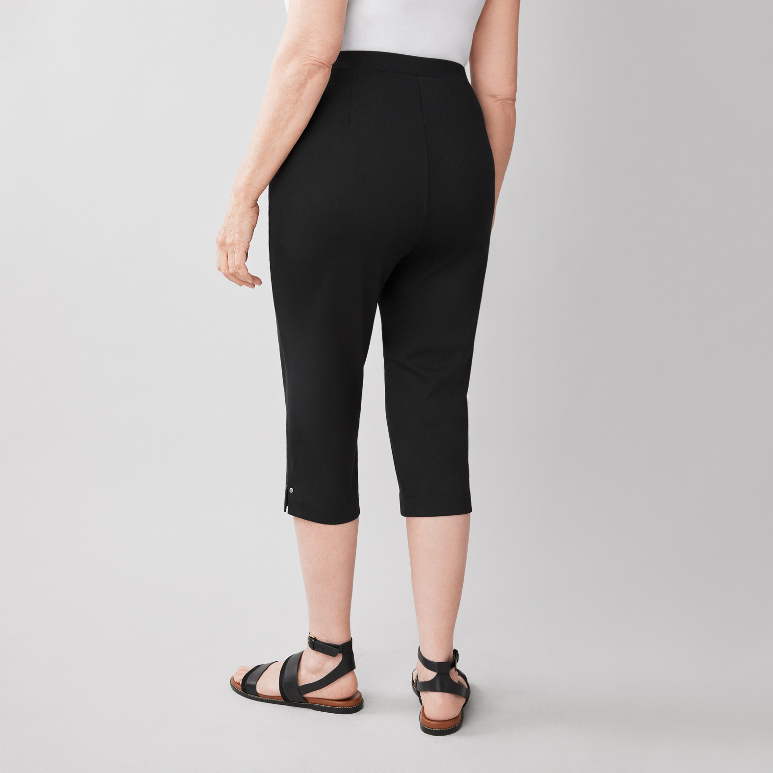 Comfort Knit Capri Pant Back View Black