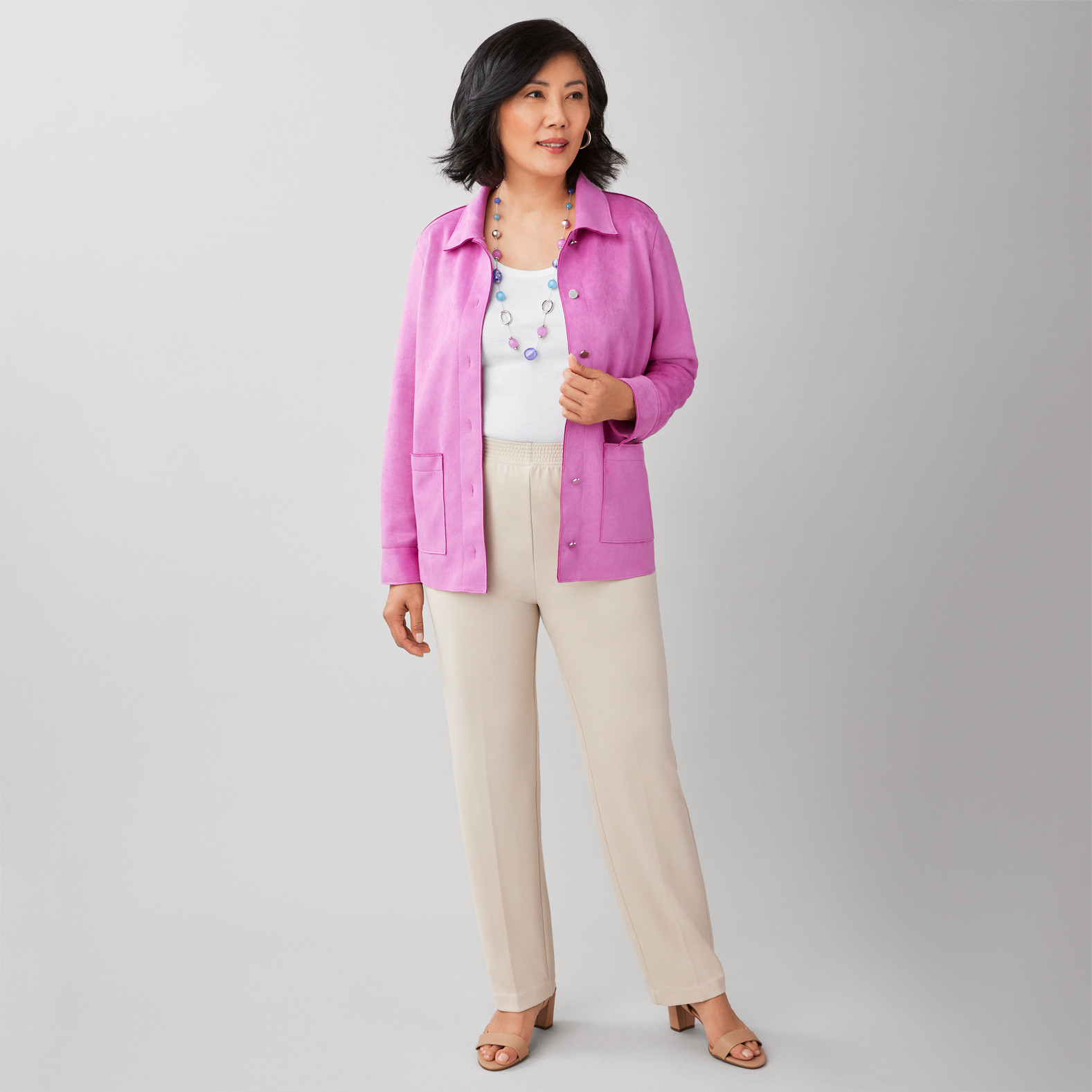 Faux Suede Jacket Full Body