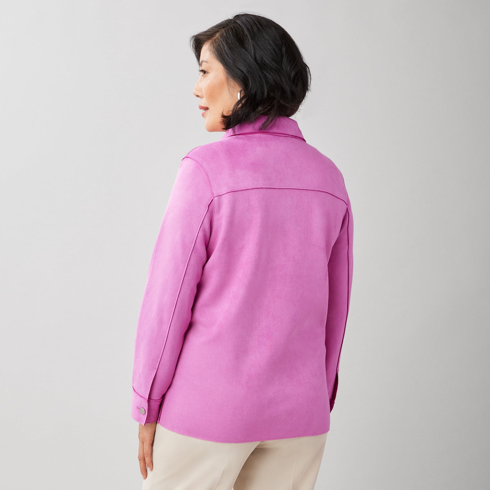 Faux Suede Jacket Back View
