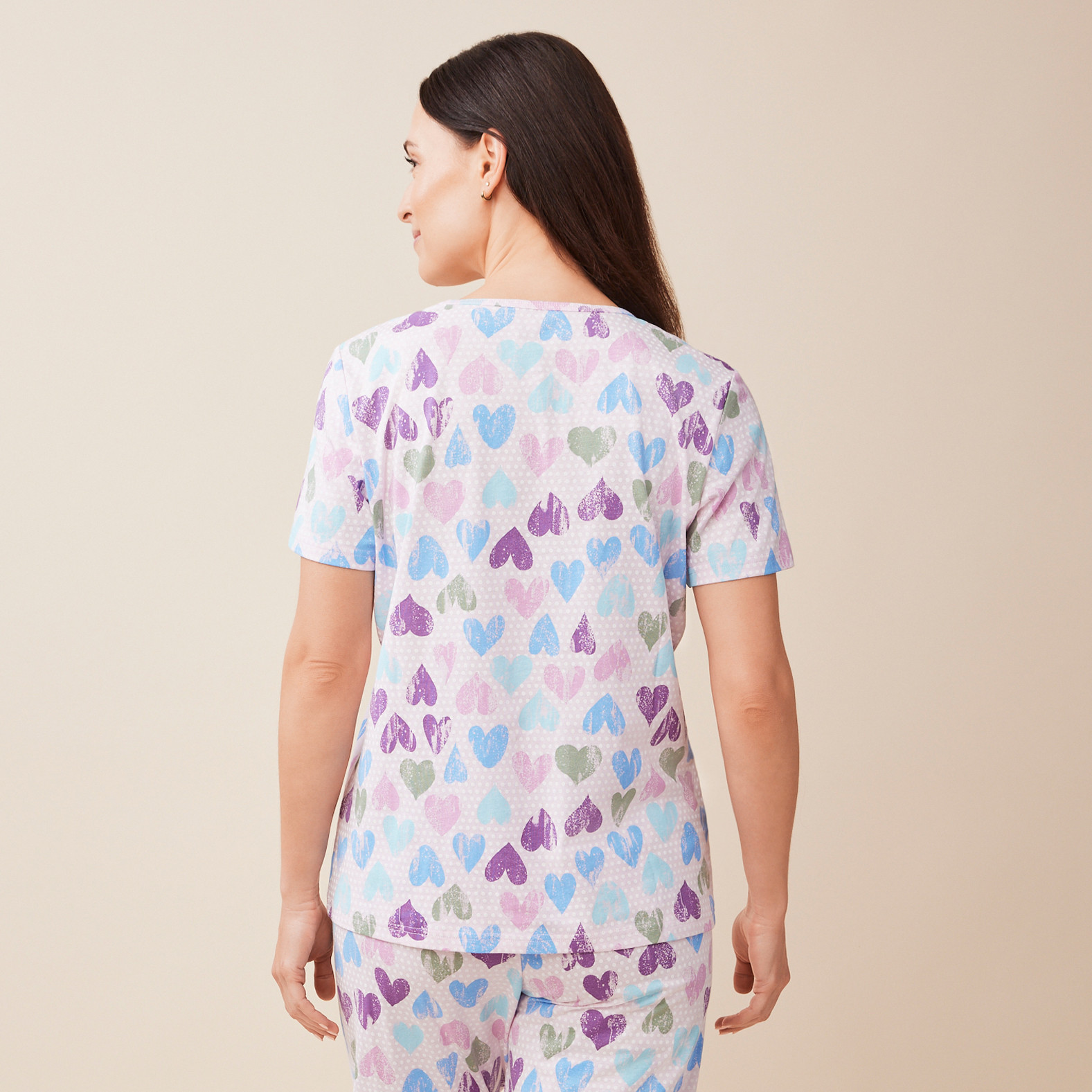 Floating Hearts and Dots Pyjamas Back View