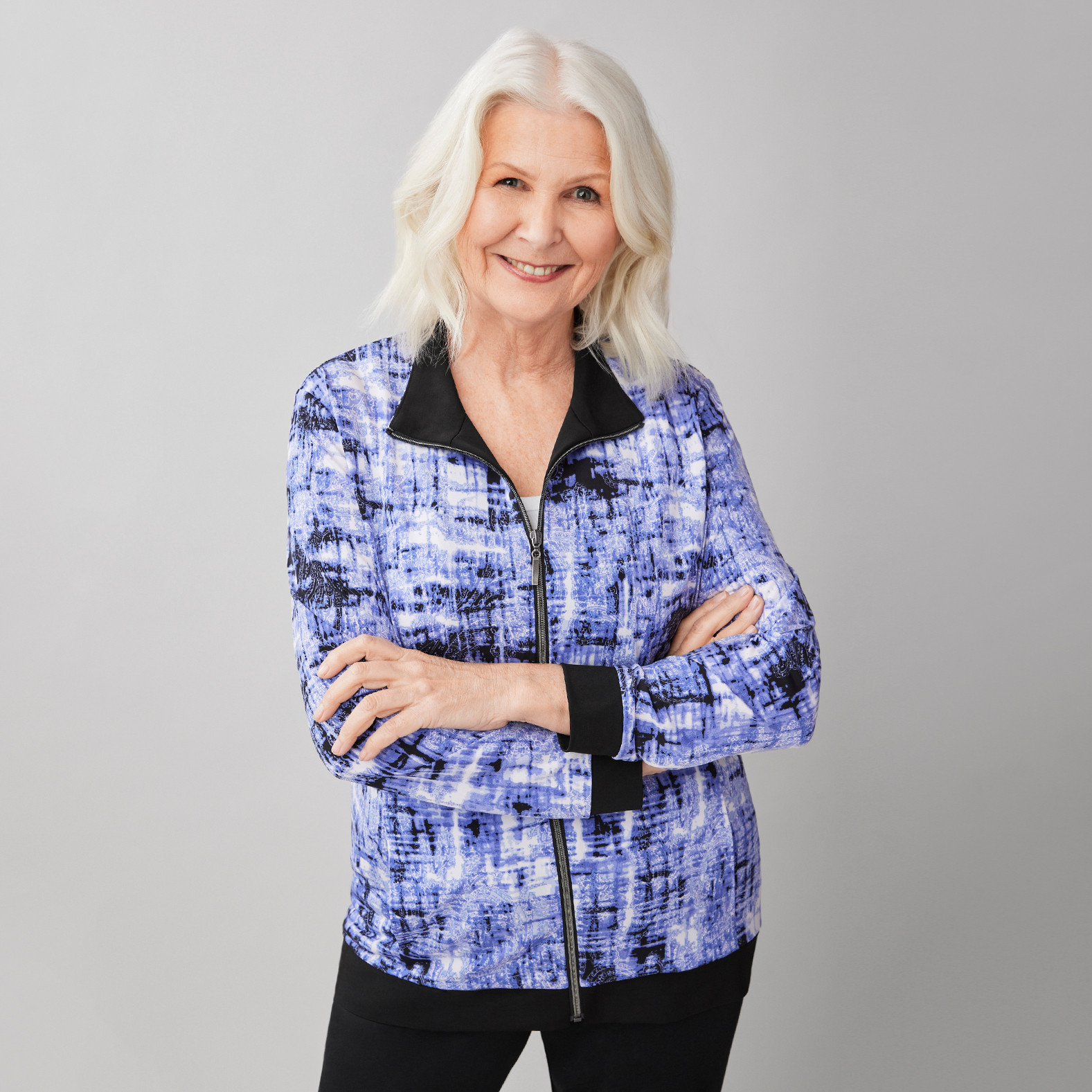 Printed Zip Up Jacket