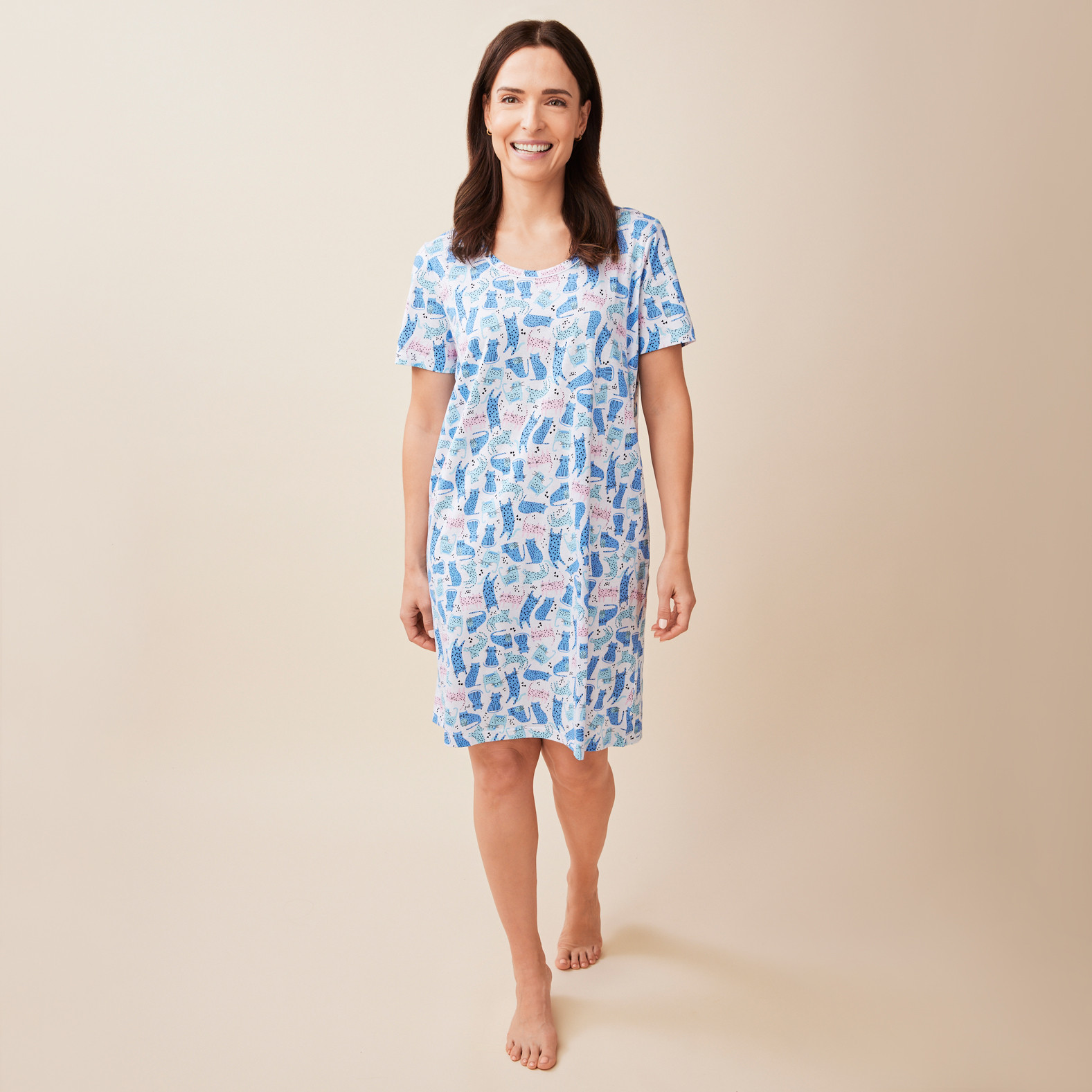 Short Sleeve Cats Nightshirt