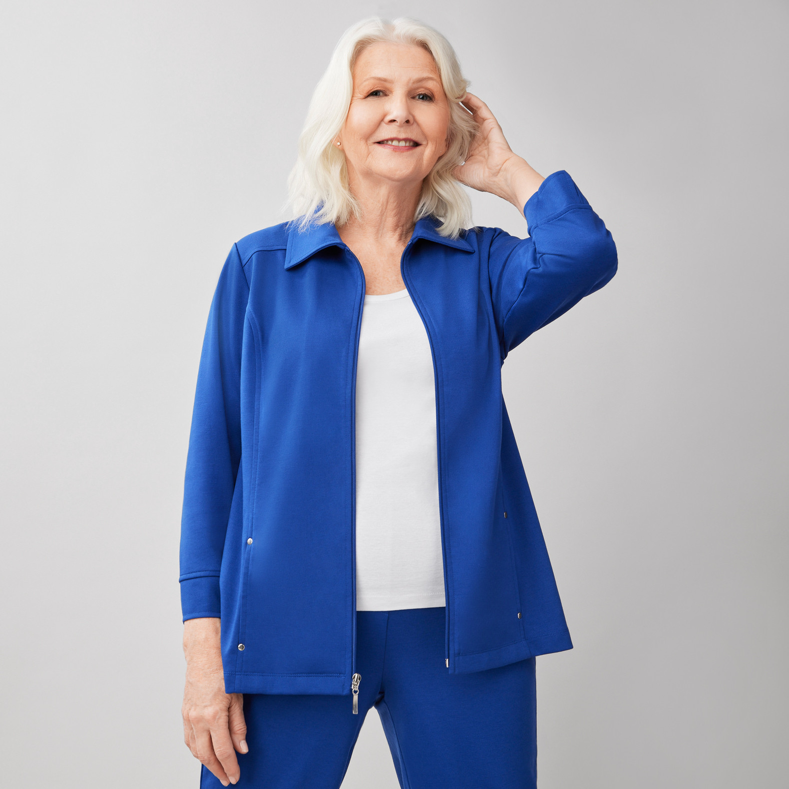 Solid Zip Front Jacket