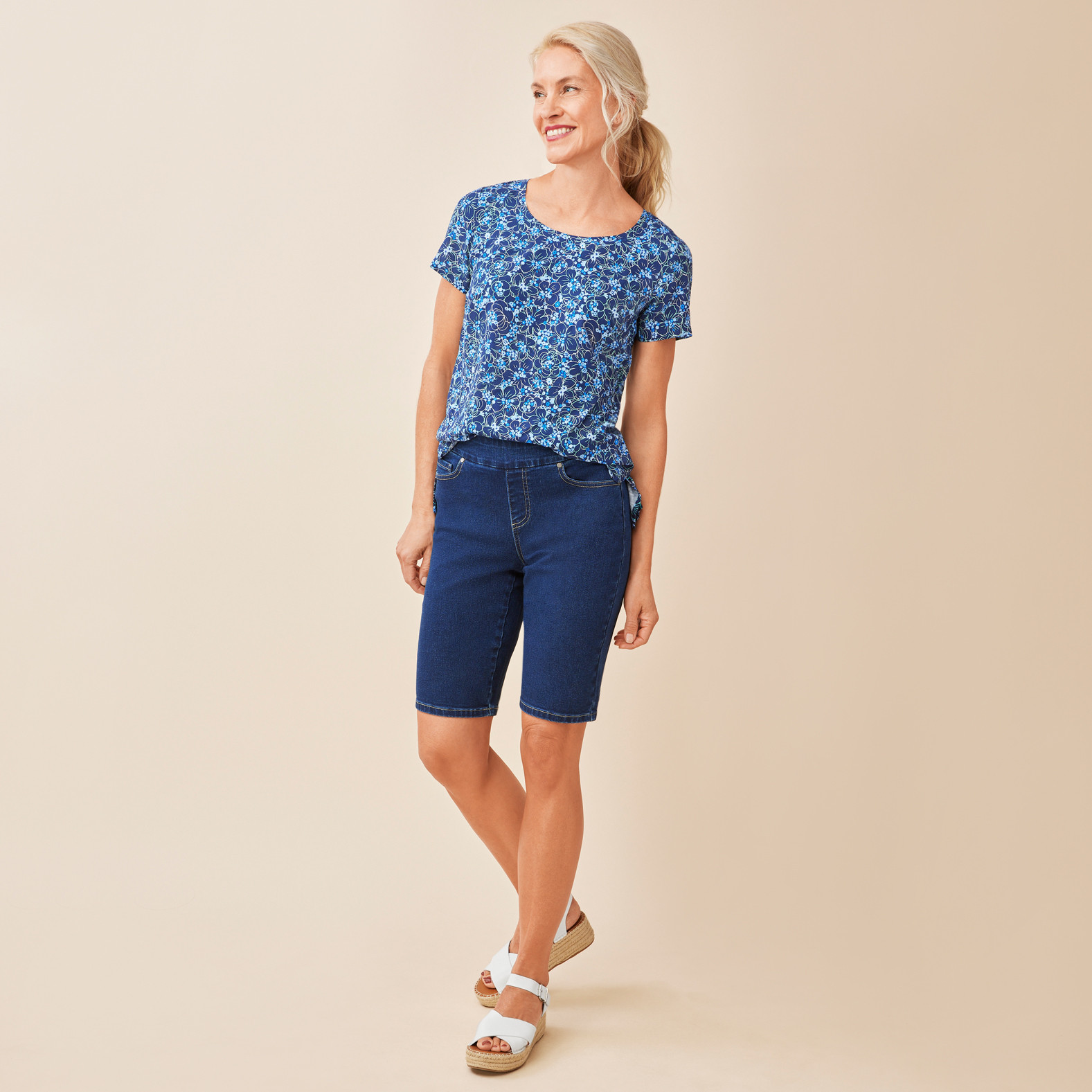 Comfort Denim Bermuda Shorts