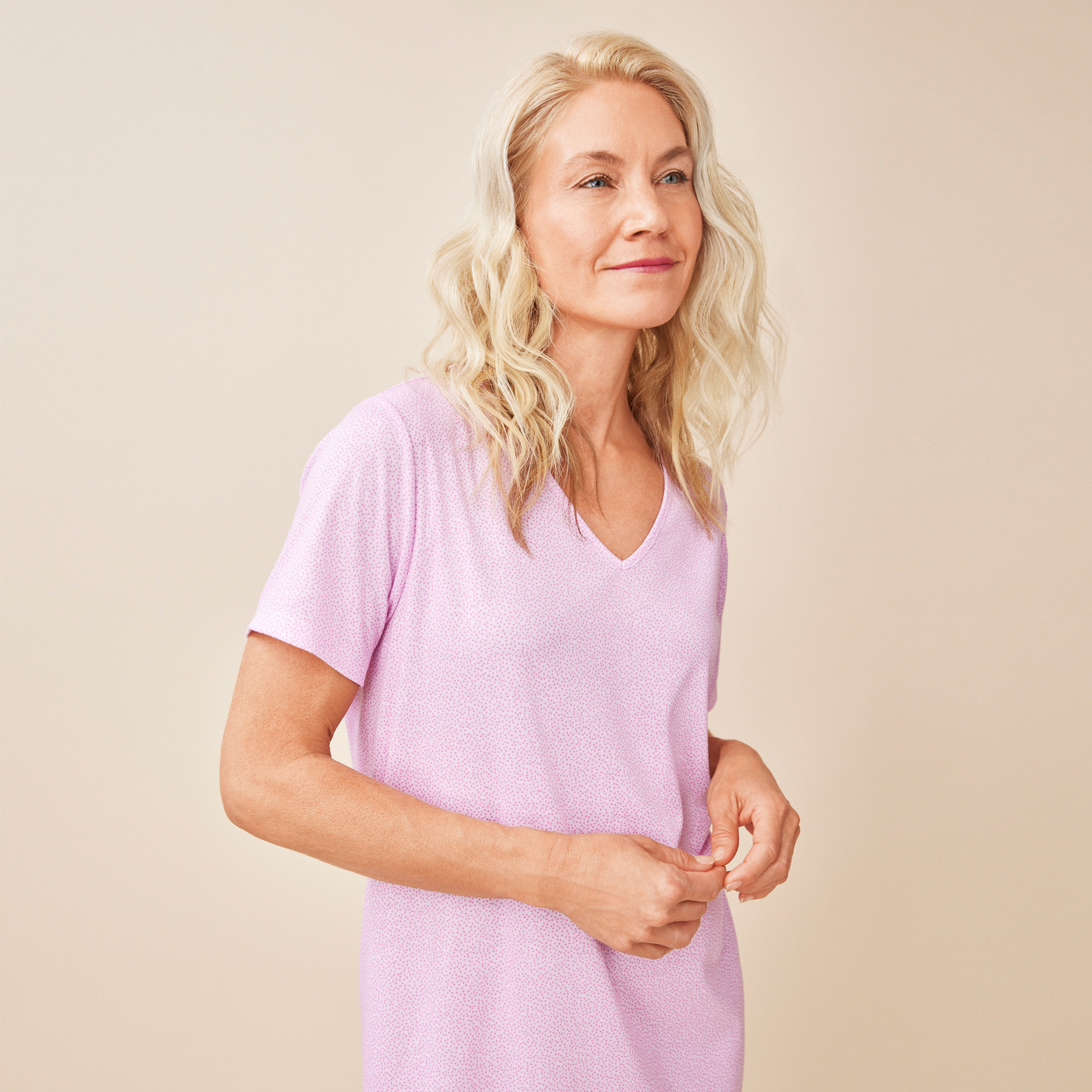 Dot Print Nightshirt Half Body