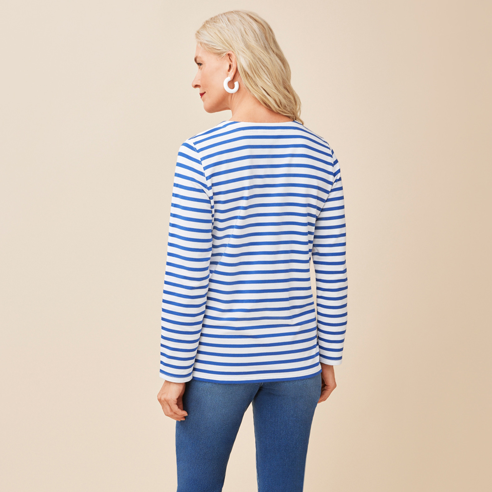 Front Tie Stripe Top Back View