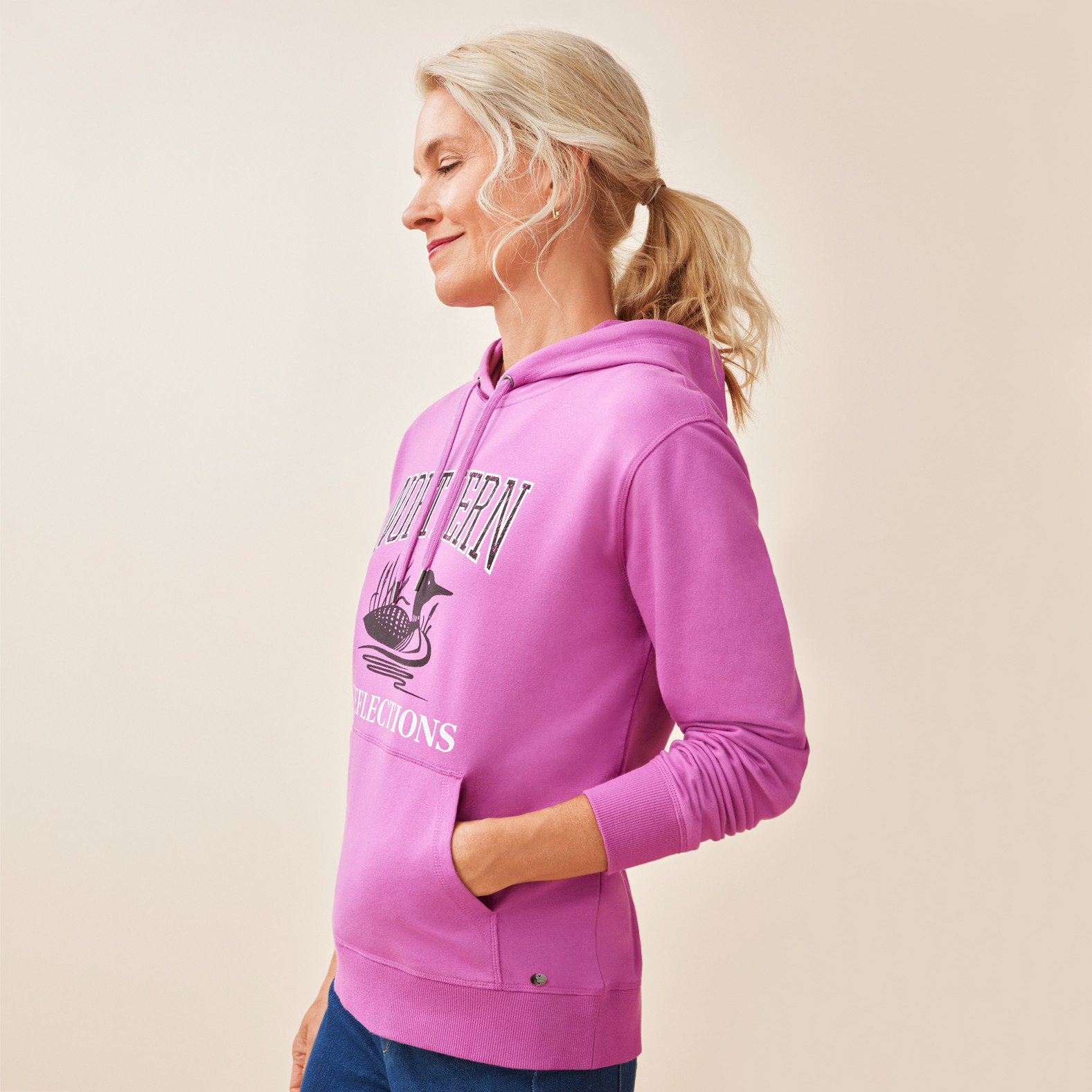 Iconic Loon Knit Hoodie Side View