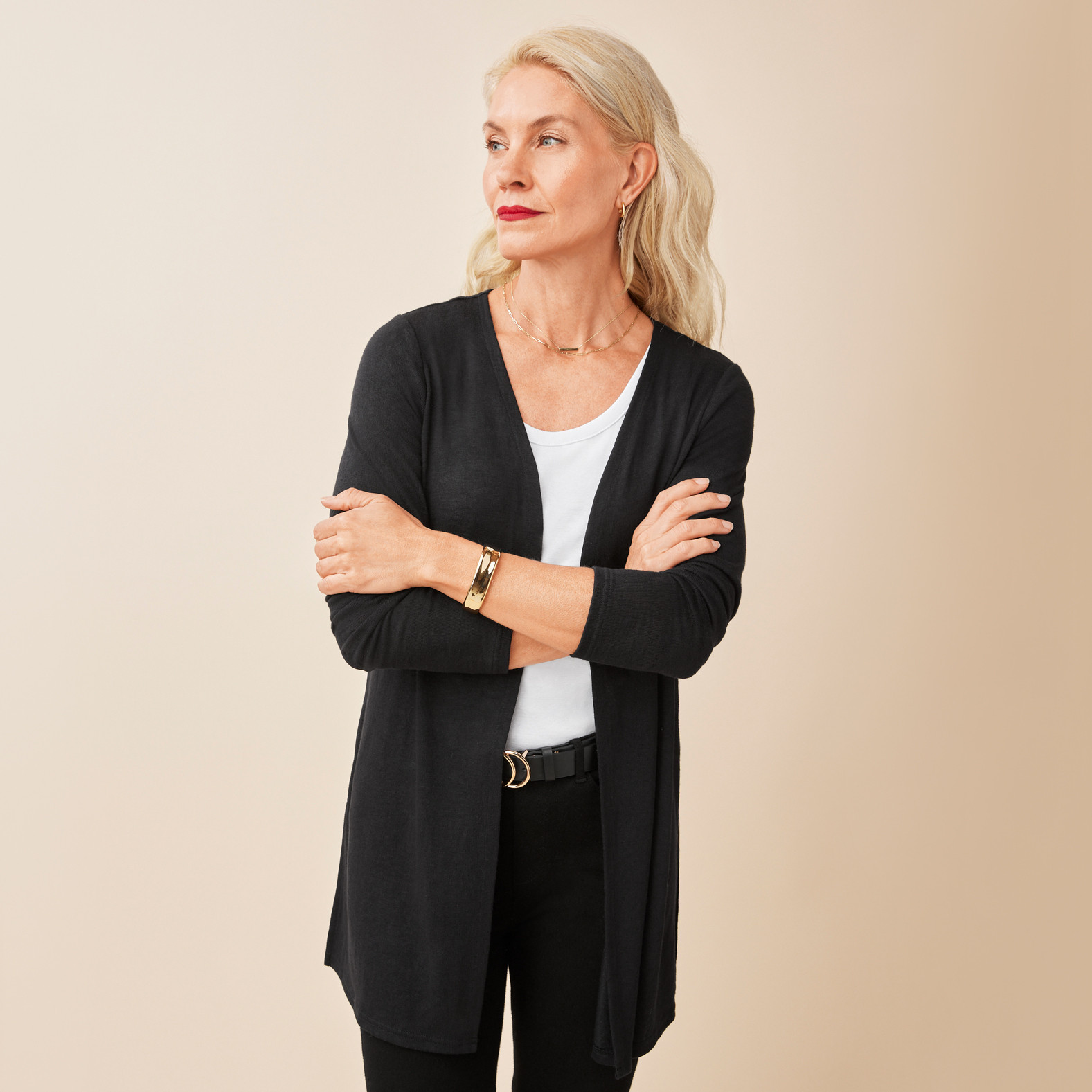Long Sleeve Side Slit Cardigan