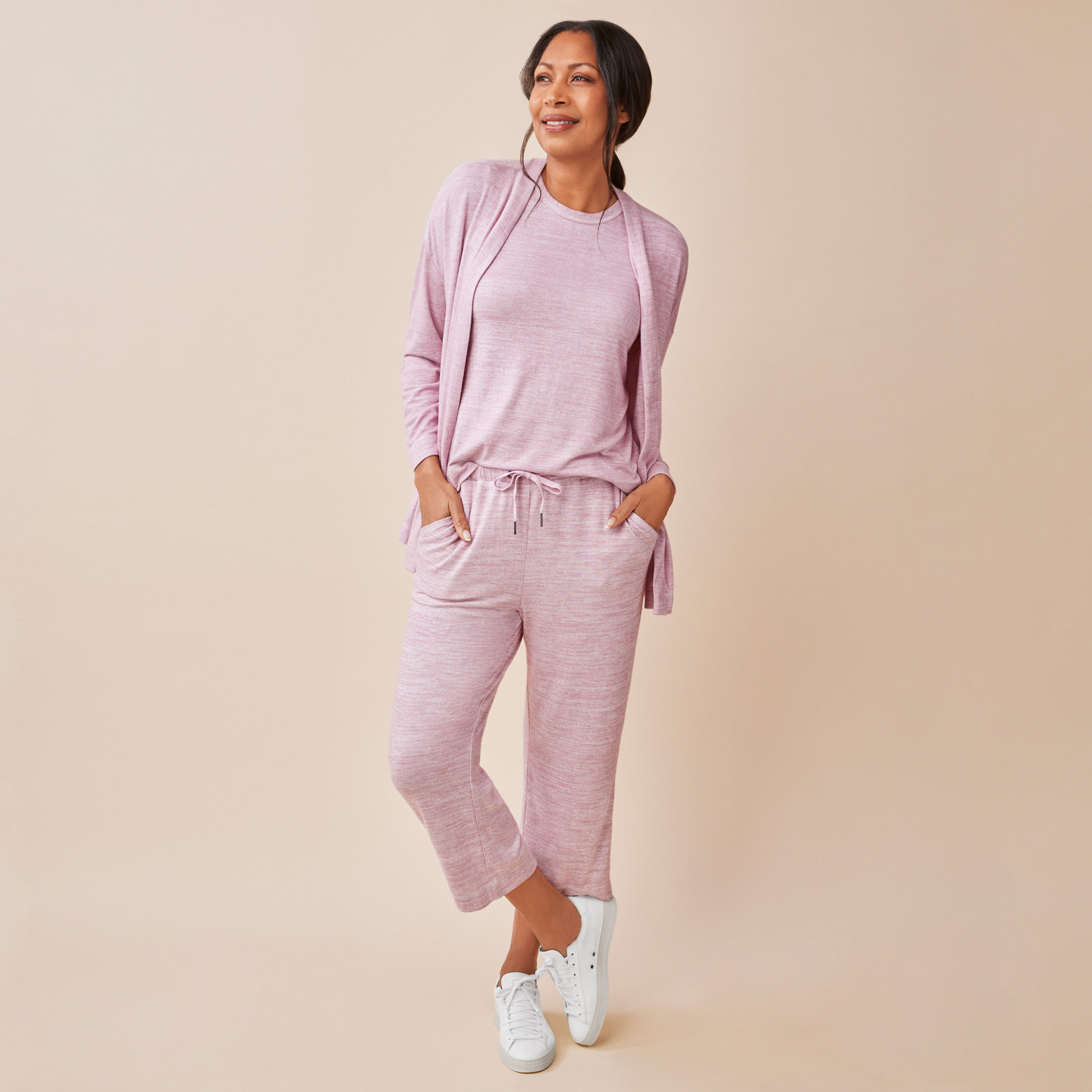 Lounge Tank Top Opal Pink Full Outfit