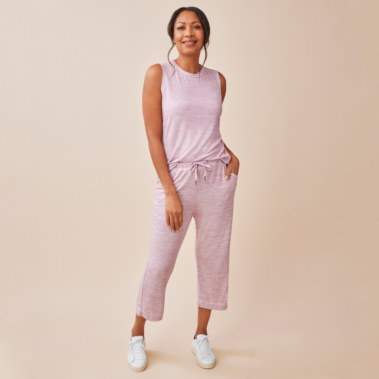 Lounge Tank Top Opal Pink Full Body