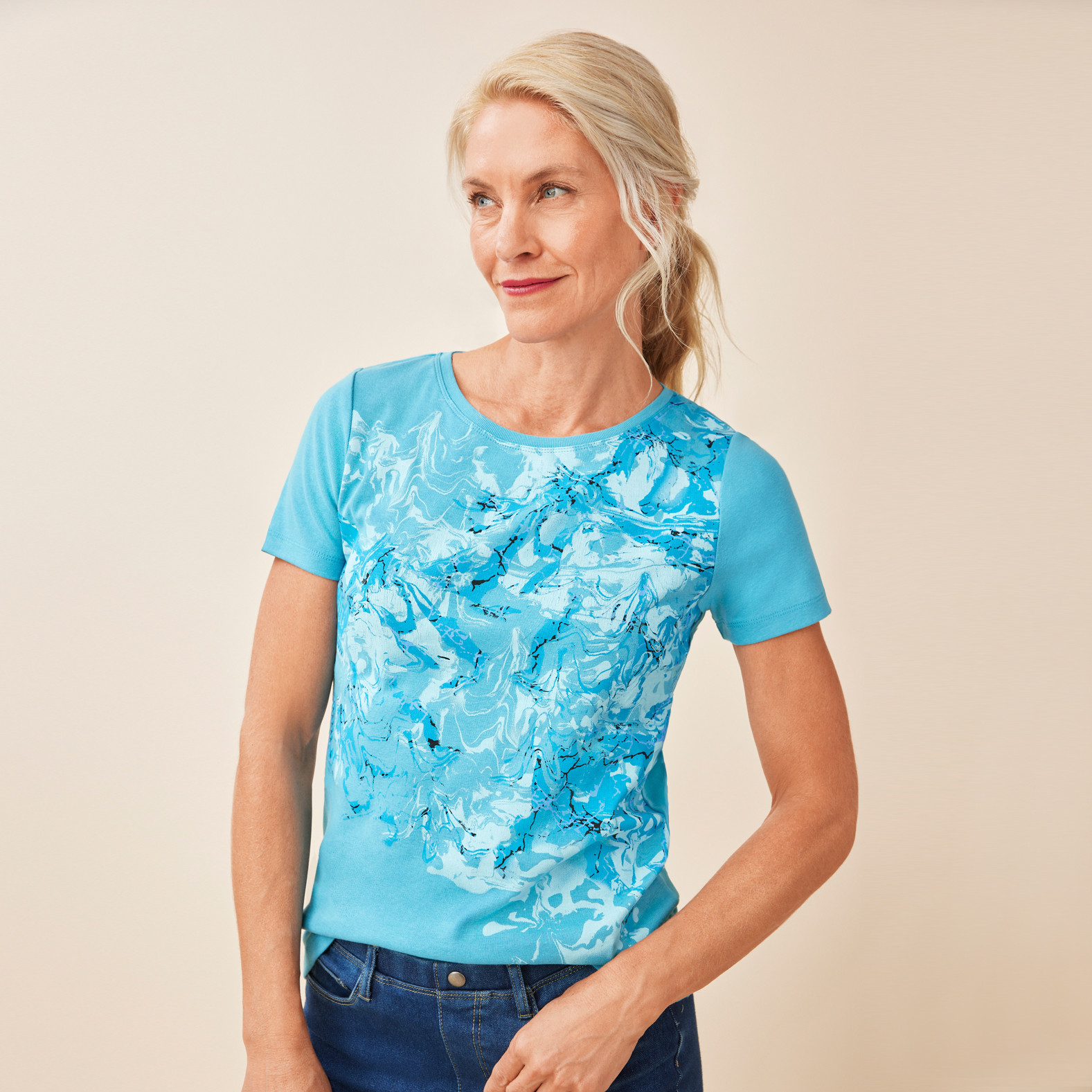 Everyday Fit Marble Printed Tee