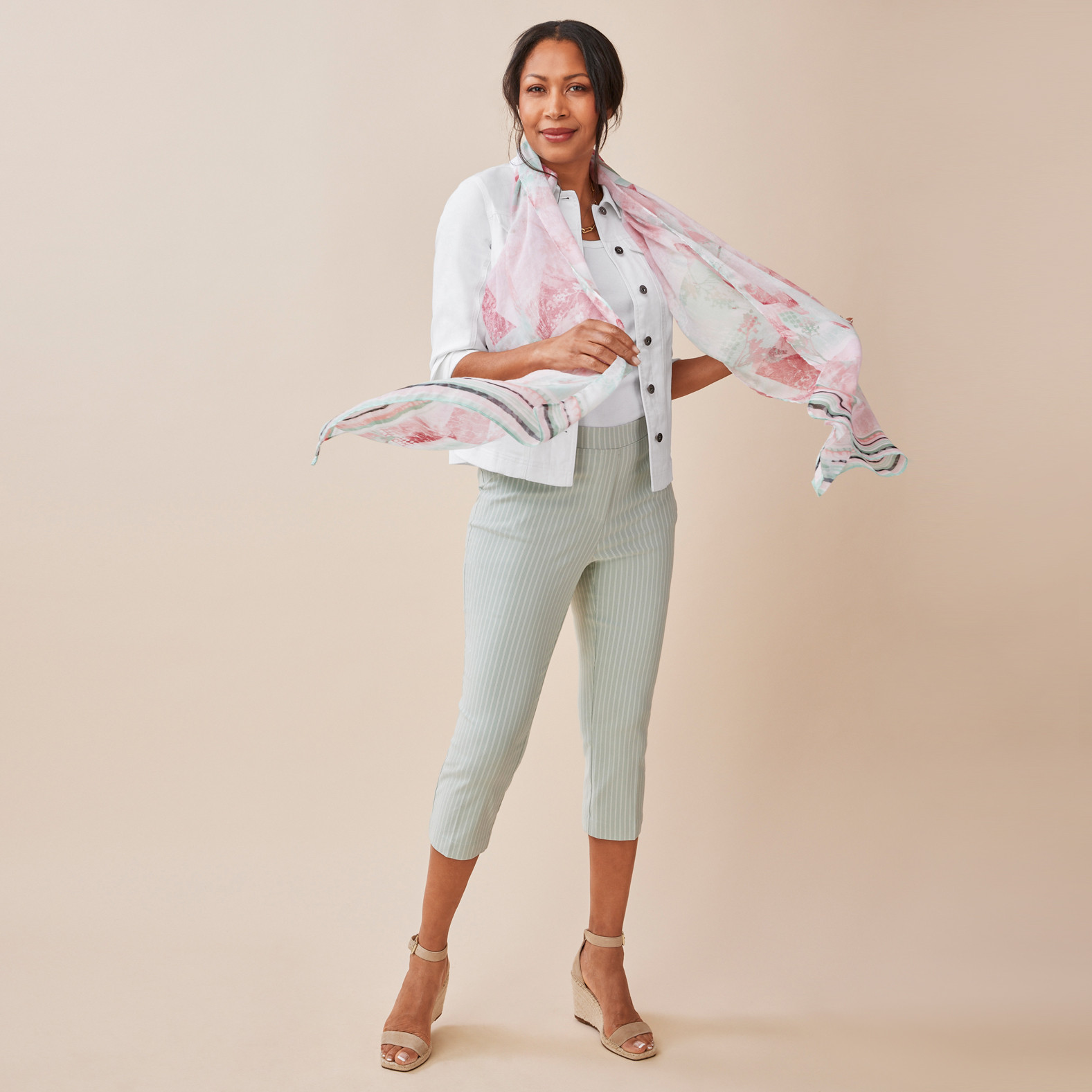 Patchwork Spring Scarf Full Body