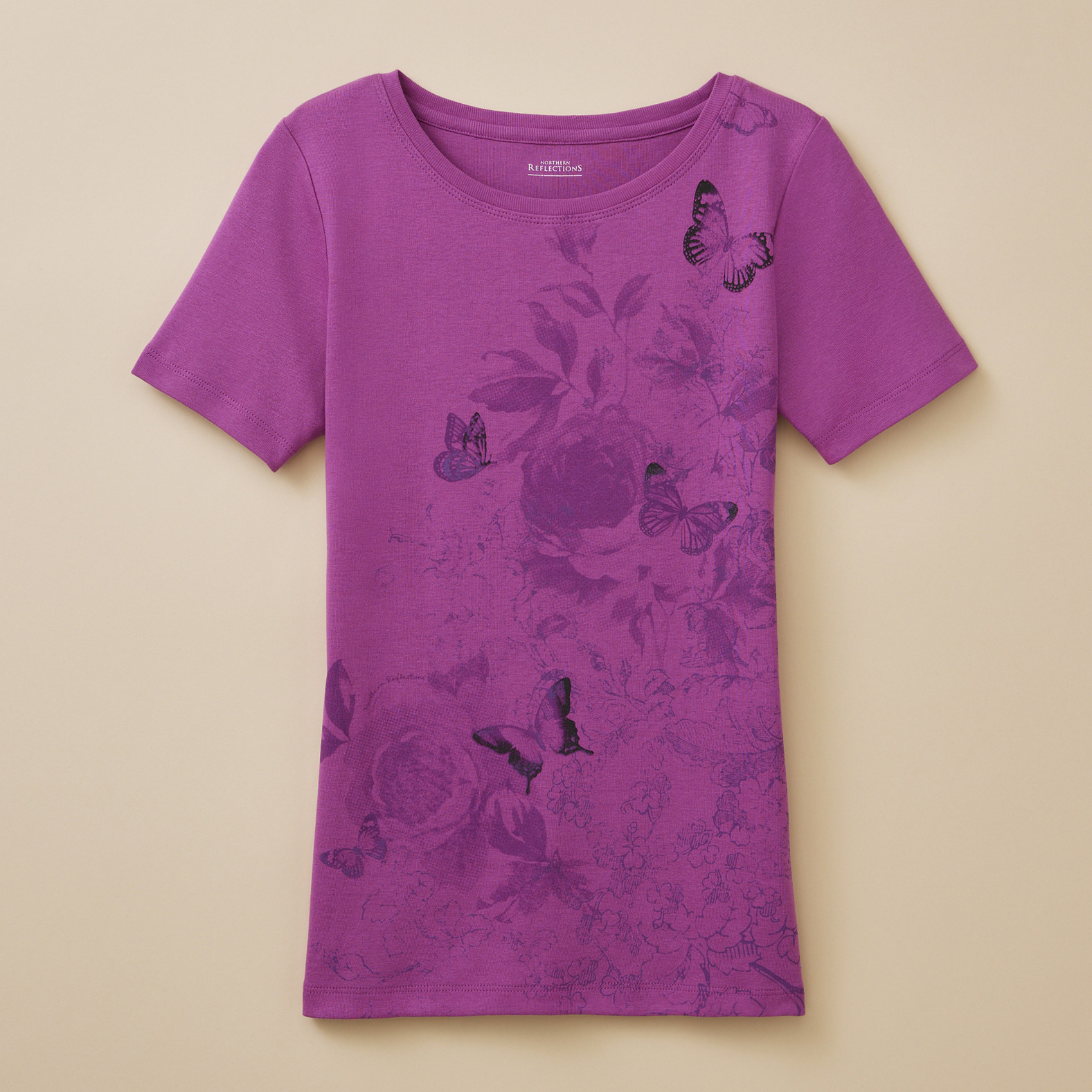 Petite - Everyday Fit Butterfly Collage Tee