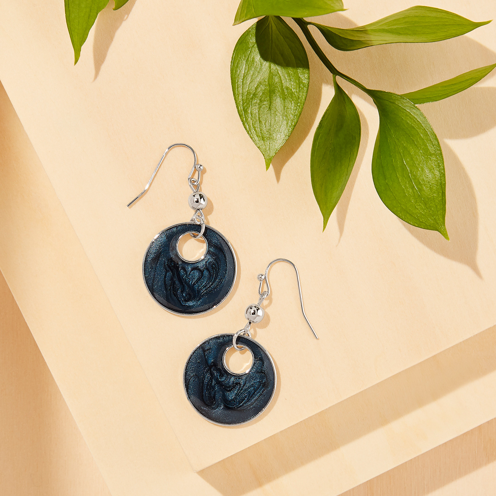 Round Drop Earrings