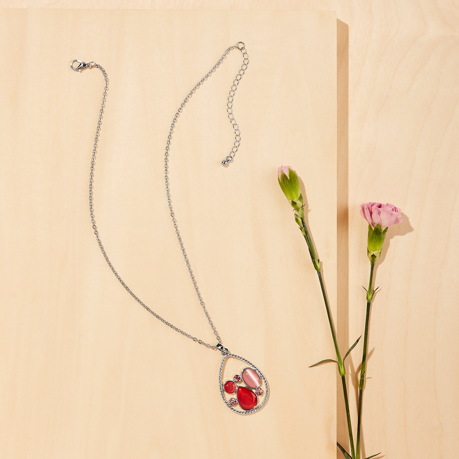 Teardrop Stone Pendant Necklace