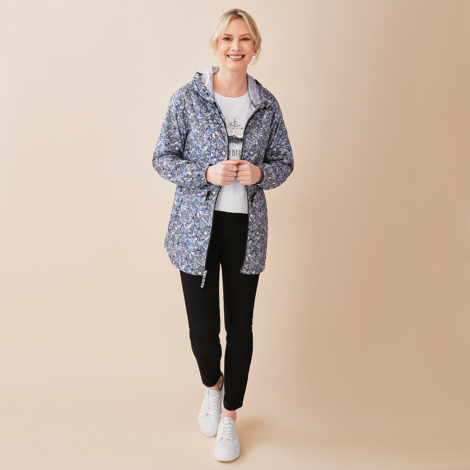 Bloom Print Packable Jacket Full Body