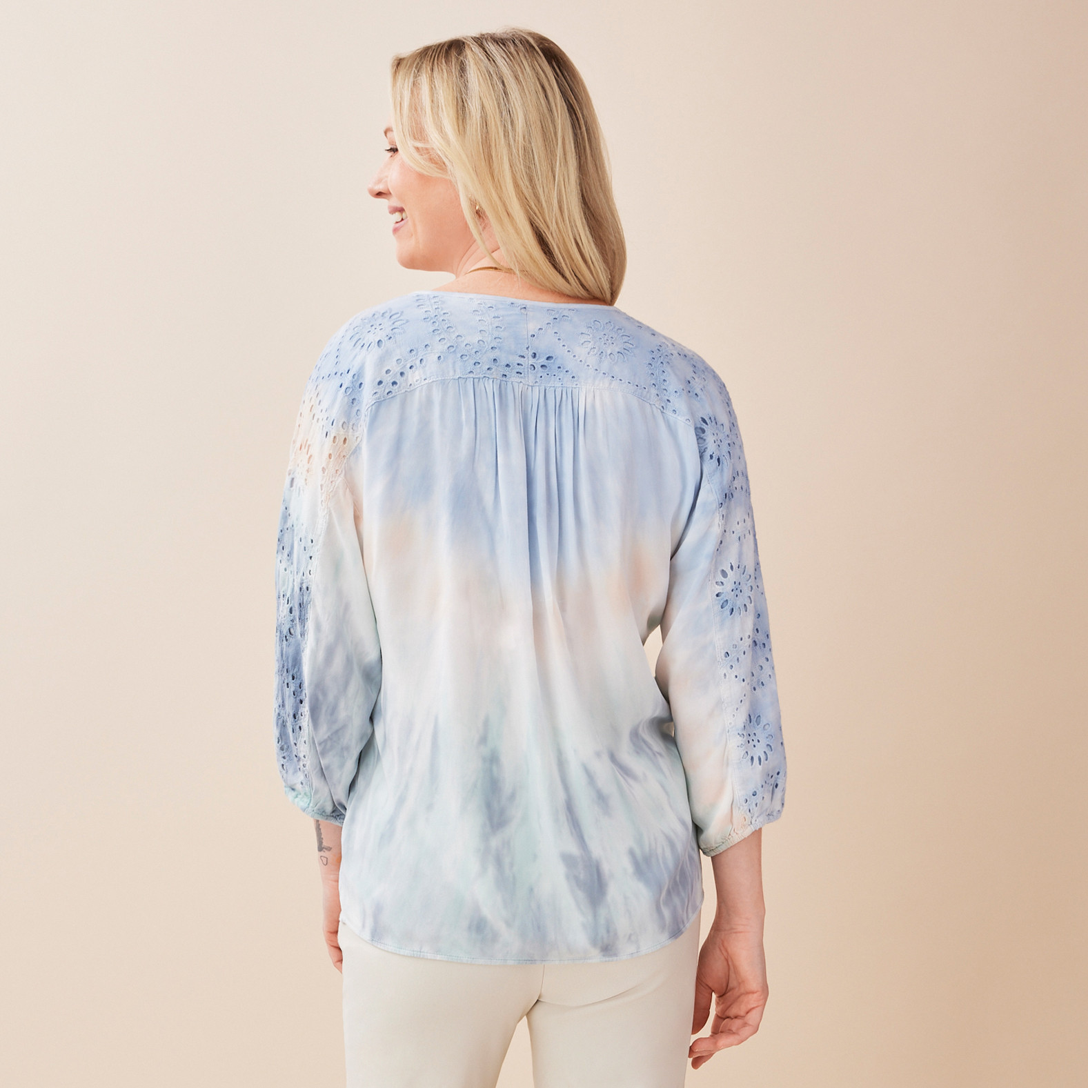 Printed Blouse with Tassels Back View