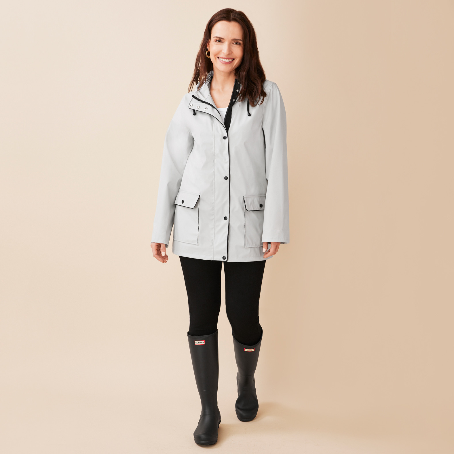 Rain Jacket with Plaid Lining Full Body