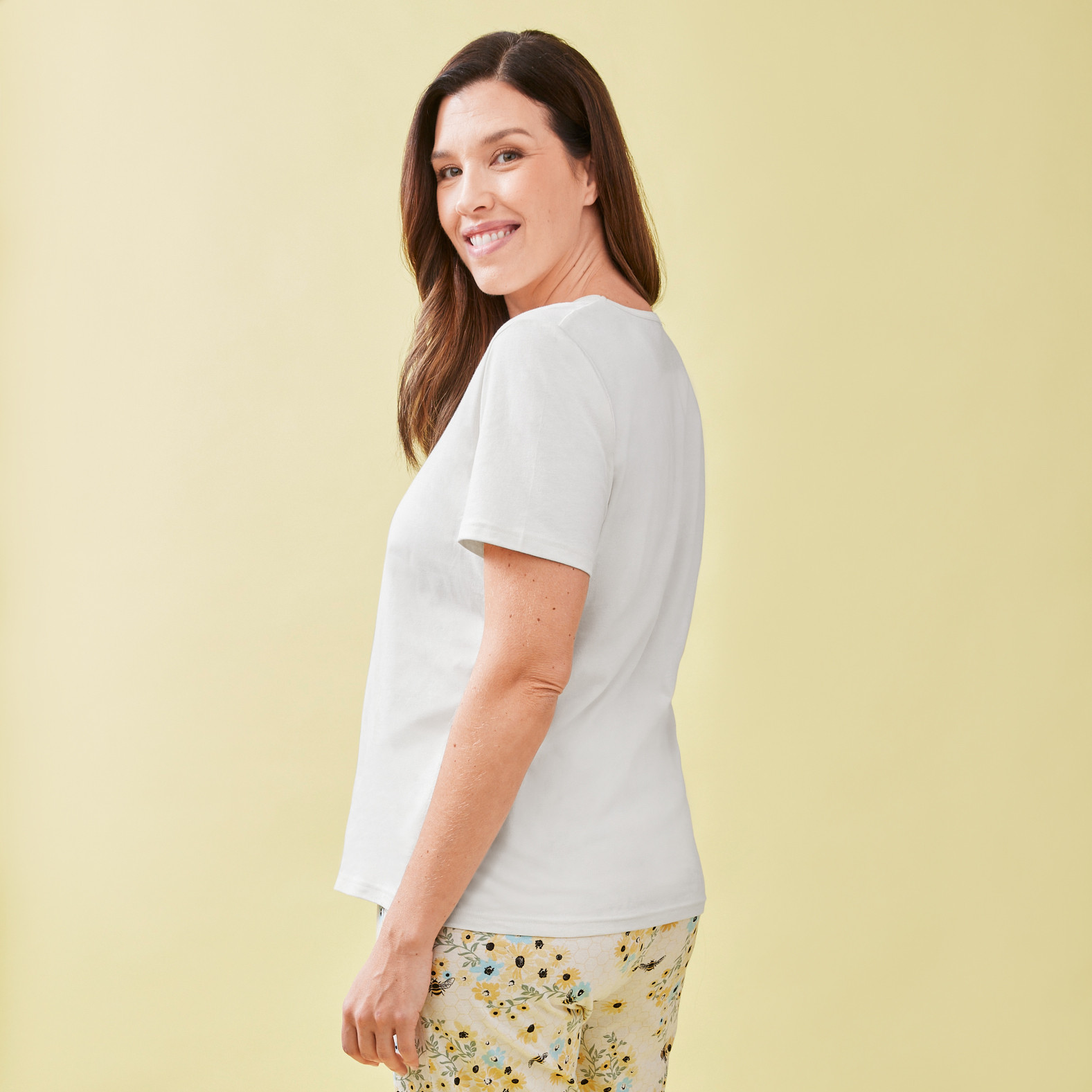Bee Print Crop Pyjamas Back View