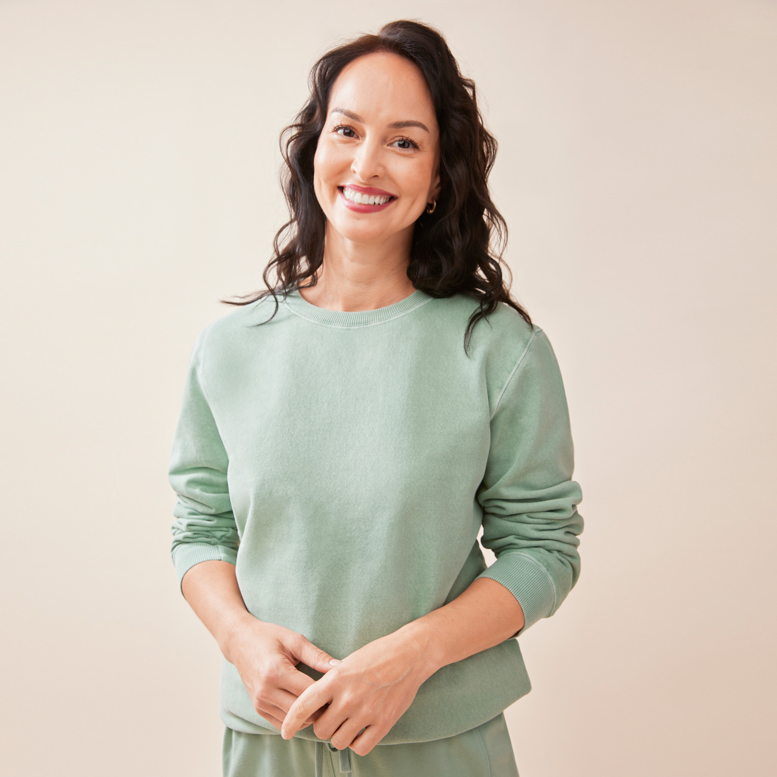 Garment Dye Crewneck Sweatshirt Sea Sage Half Body