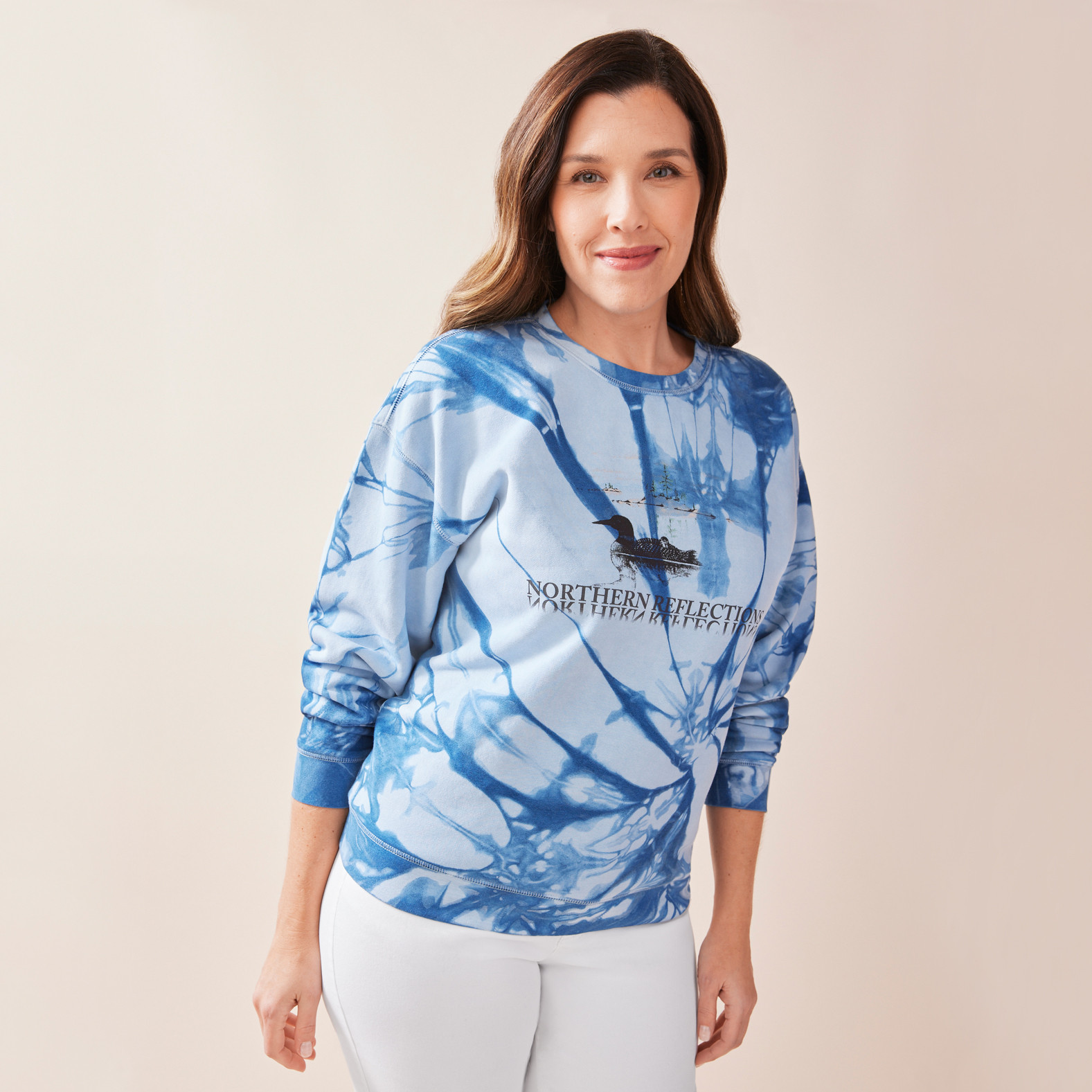 Hand Dyed Tie Dye Iconic Logo Sweatshirt Font View