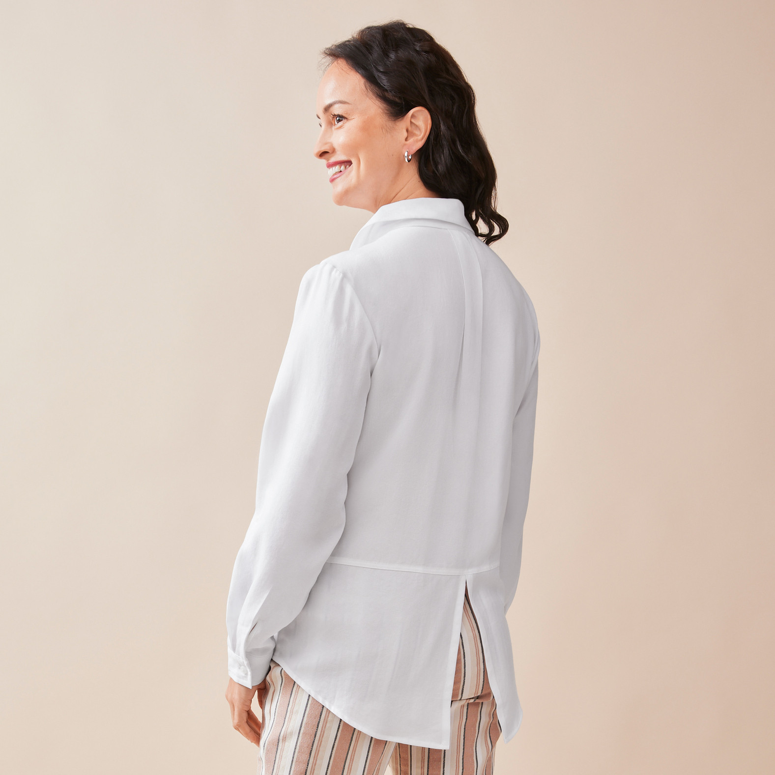 Long Sleeve Pocket Shirt Back View Half Body