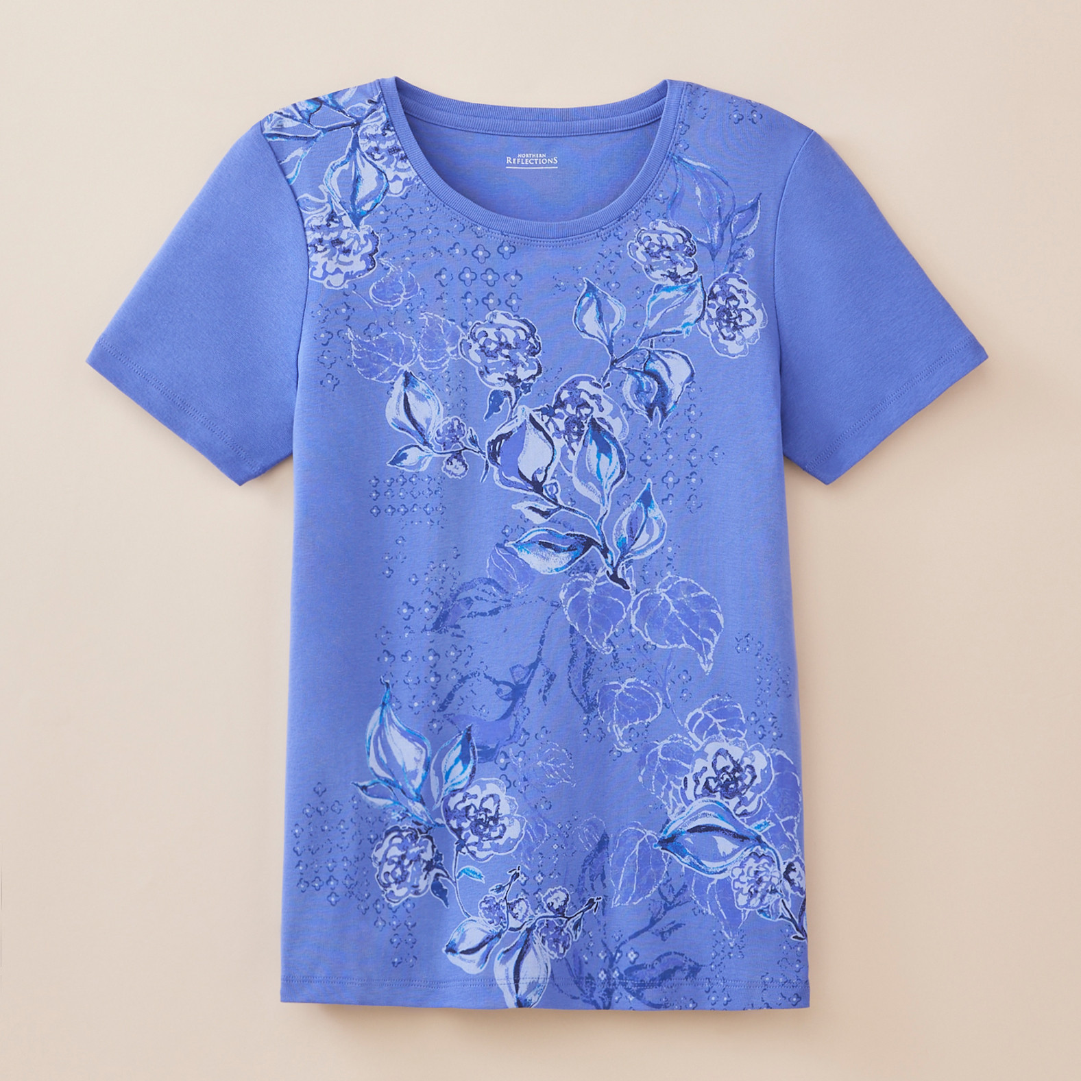 Petite - Floral Crewneck Tee