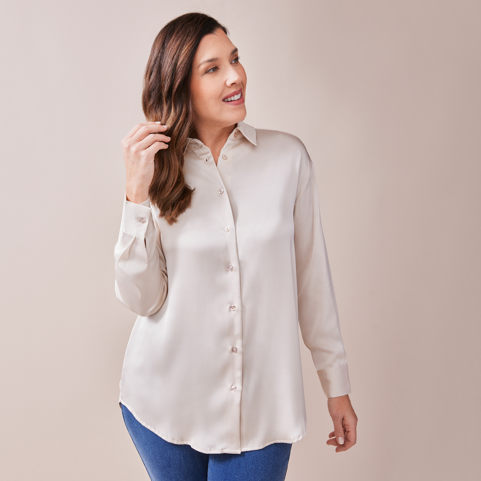 Satin Blouse Half Body