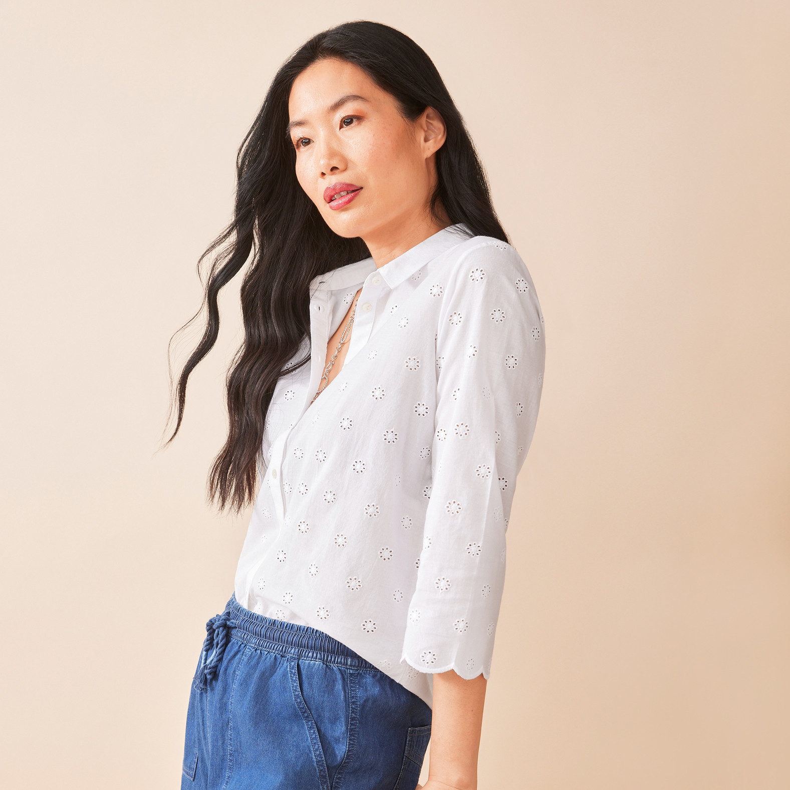 White Eyelet Shirt