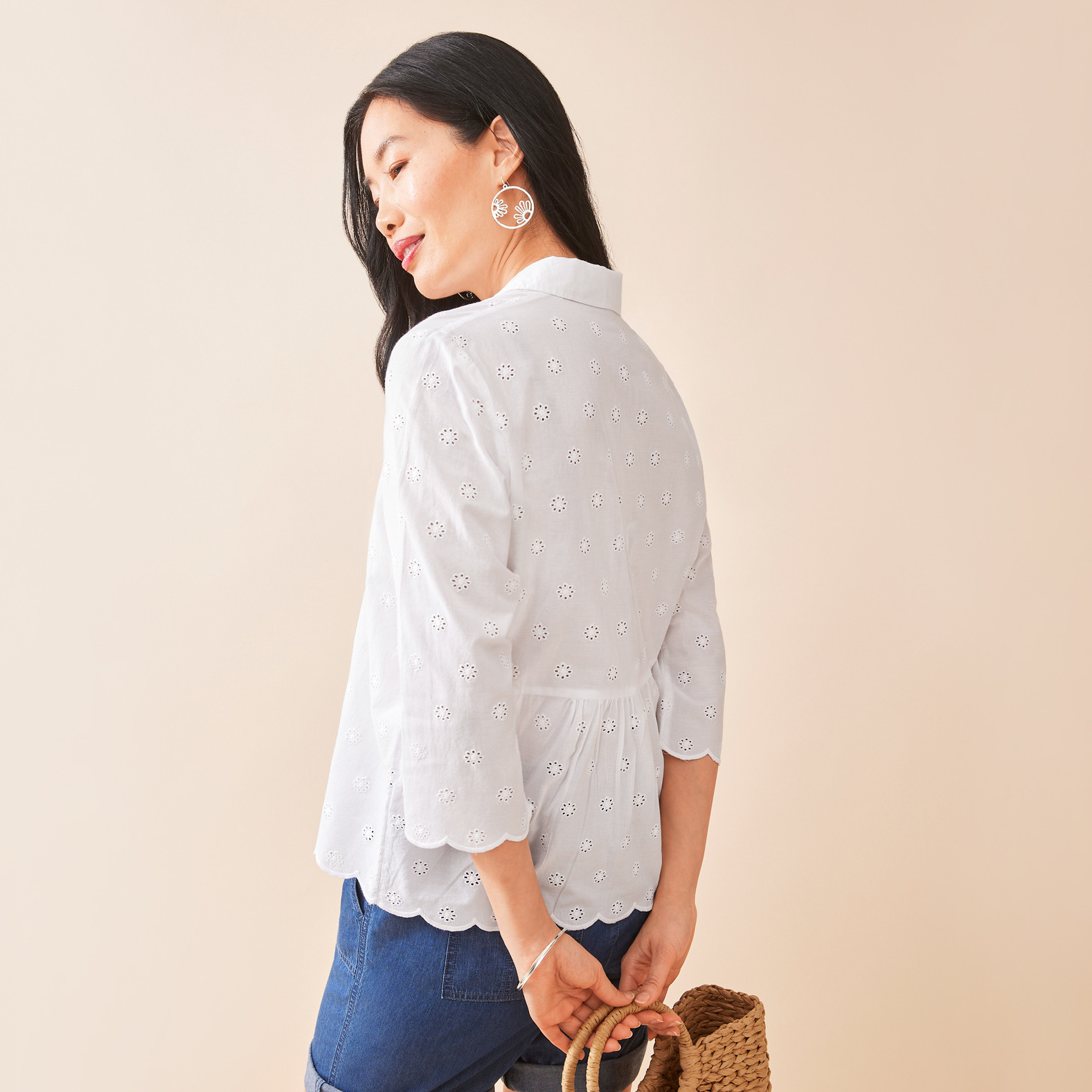 White Eyelet Shirt Back View