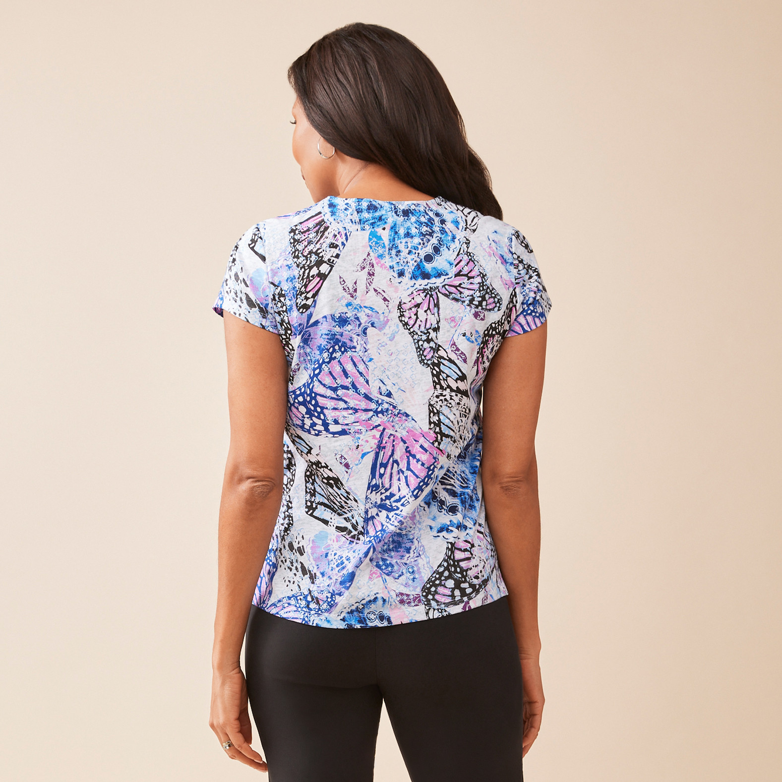 Butterfly Lace up Top Half Body Back View