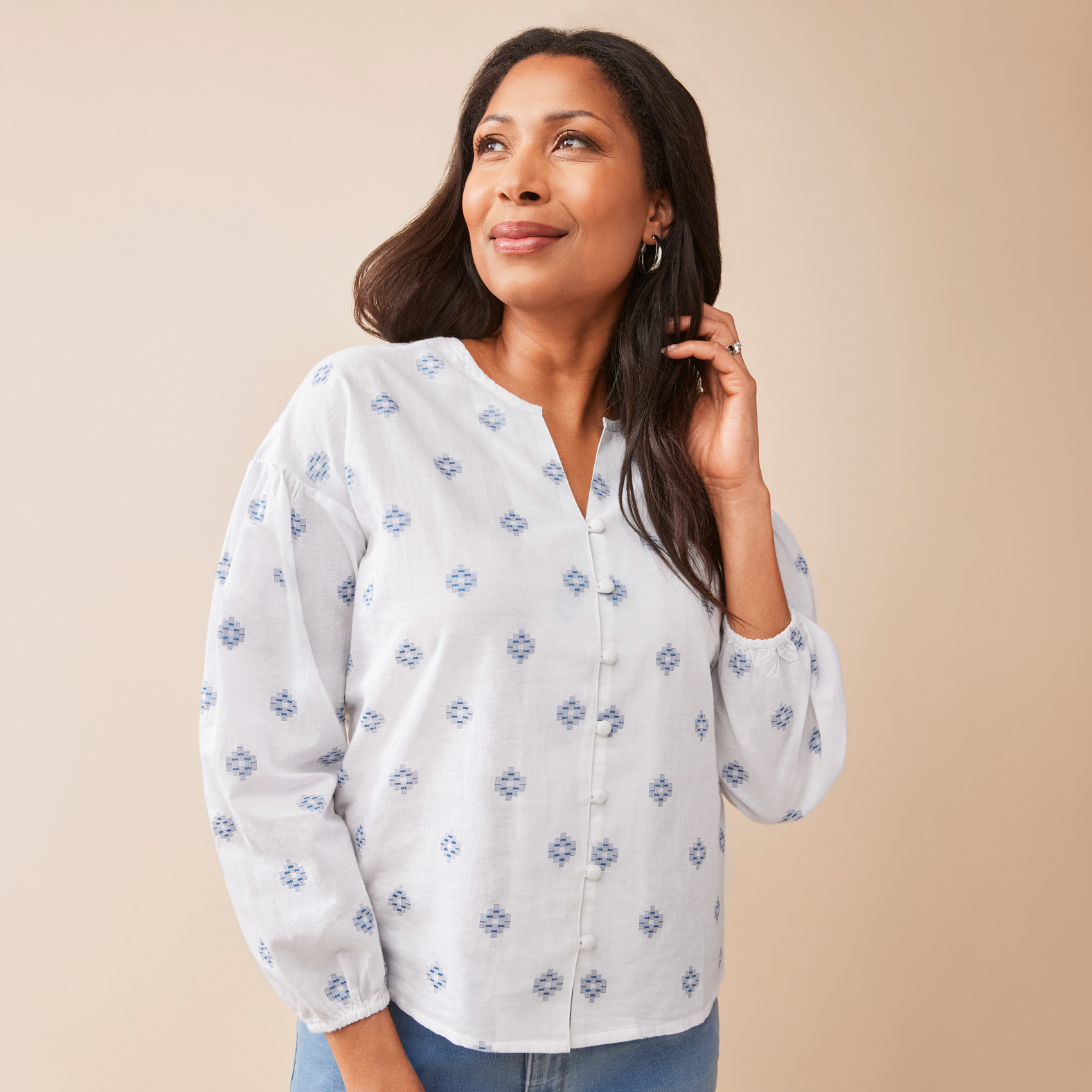 Long Sleeve Embroidered Shirt