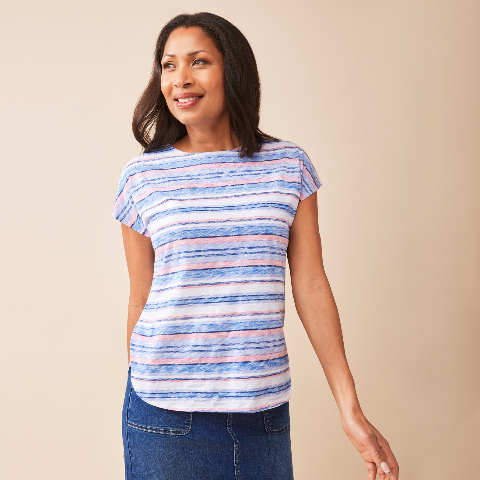 Striped Short Sleeve Top