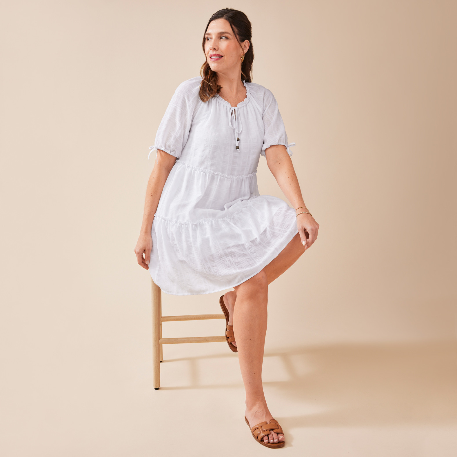 Short Sleeve Tie Dress