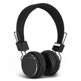 Black Opus Bluetooth headphones with a cushioned ear cup and adjustable headband, featuring a simple design and logo.