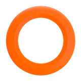 An orange silicone flyer with a circular design.