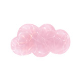 A pink iridescent alligator hair clip shaped like a cloud, featuring a glossy, textured surface.