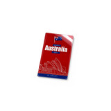 A red acrylic fridge magnet featuring the Australian flag and an outline of the Sydney Opera House with a festive design.