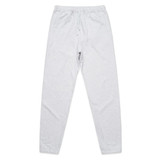 A pair of light grey track pants with an elastic waistband and side pockets. Features a logo at the front. A pair of light grey track pants with an elastic waistband and side pockets. Features a logo at the front.