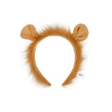 A custom animal hairband in brown featuring furry texture and ear details, designed as headwear.