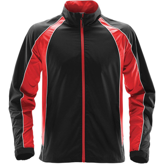 Men's Warrior Training Jacket features a black and red design with a full zip and a logo on the chest.