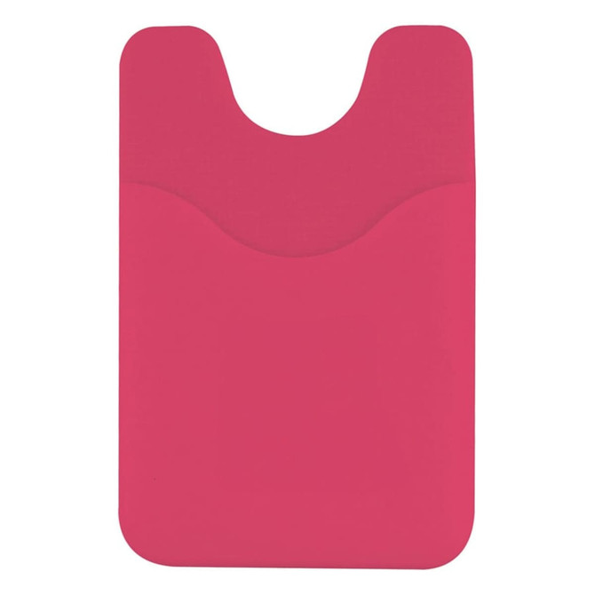 A pink Smart Wallet designed for holding a phone, featuring a minimalistic shape and smooth texture.