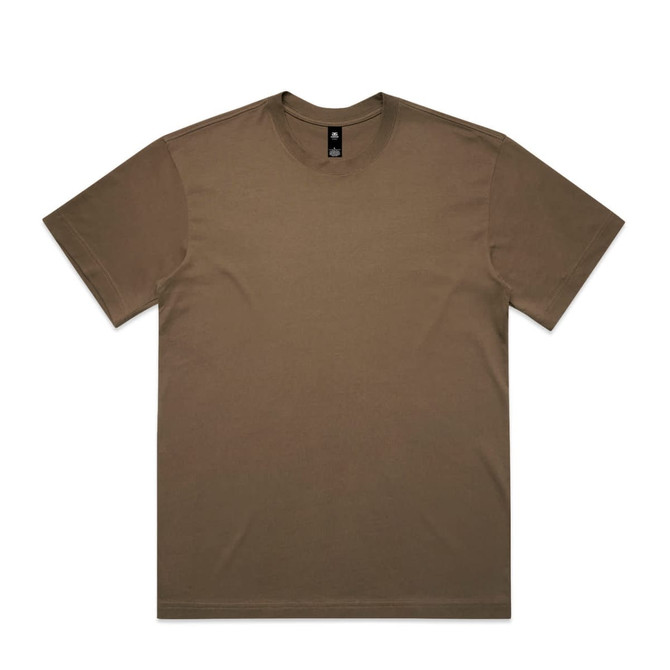 A basic, olive green Box Tee t-shirt with a crew neck and short sleeves. It features a logo on the neckline.