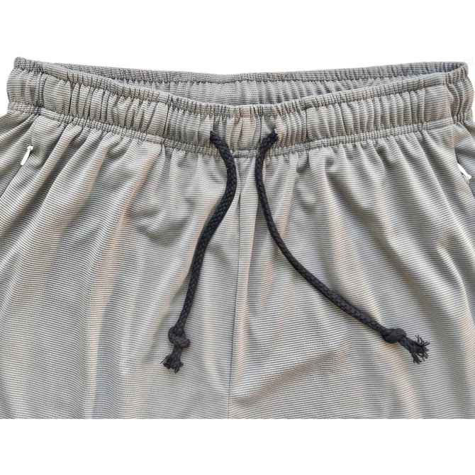 Breathable quick-drying fishing pants in light grey, featuring an elastic waistband and adjustable drawstring.