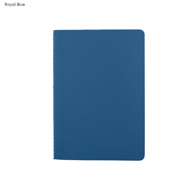 A royal blue washable paper notebook with a smooth, solid cover and rounded edges. It features a logo on the front.
