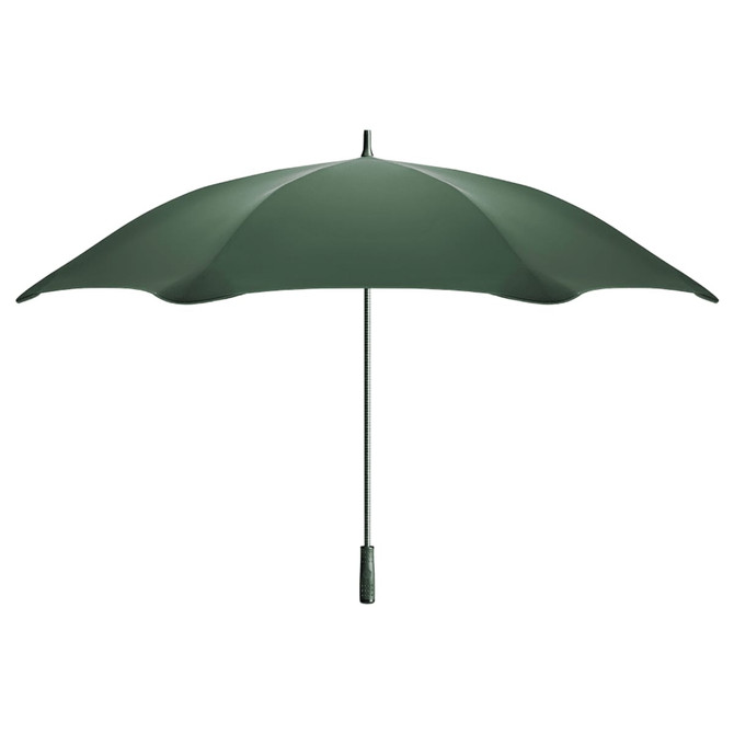 A green BLUNT Sport Umbrella with a sturdy canopy and a sleek grey handle, featuring a branding logo.