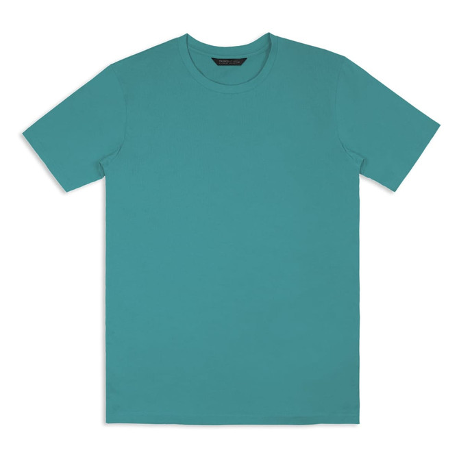 A teal unisex T-shirt with a classic crew neck design and no visible logo.