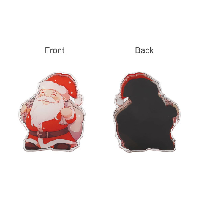 Acrylic magnetic clip featuring a cheerful Santa Claus design on the front and a solid black back.