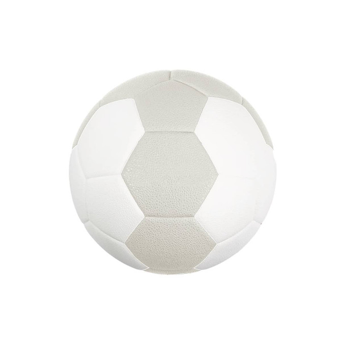 A thermal bonded handball in grey and white, featuring a textured surface and a logo.