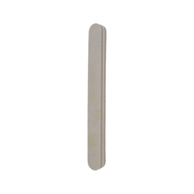 A Sponge Straight Shape Nail File in a light beige colour, featuring a smooth finish and rounded edges.